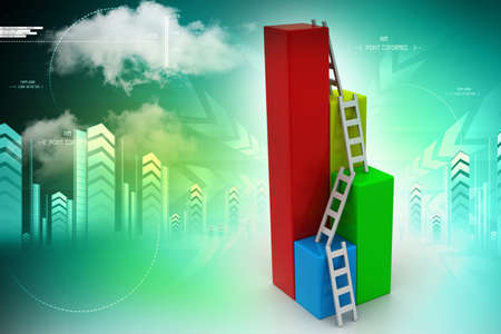 bar graph with ladderの写真素材