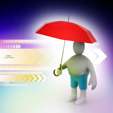 Man with Umbrellaの写真素材