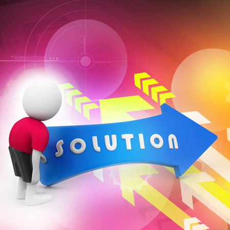 3d man with solutionの写真素材