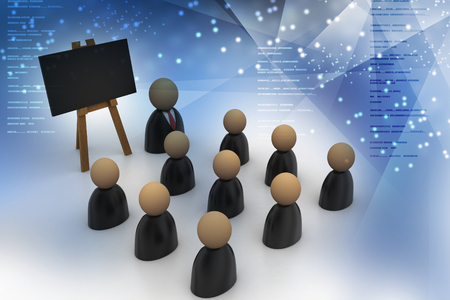 Icon of peoples in business suit and blackboardの写真素材