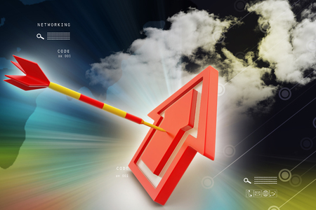 target arrow hit the homeの写真素材