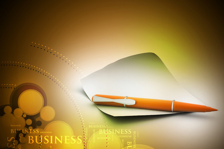 Blank note paper with penの写真素材