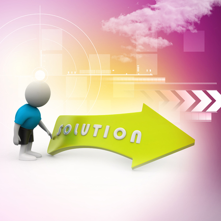 3d man with solutionの写真素材