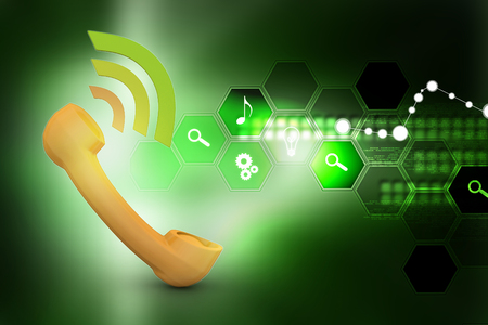 Telephone handset with sound signalの写真素材