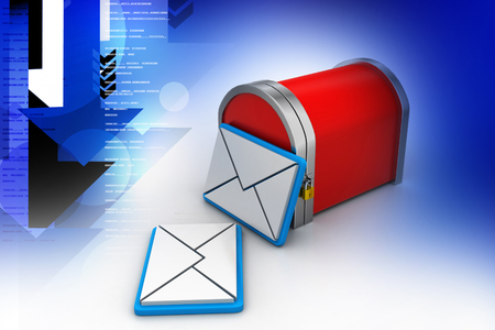 mail box with lettersの写真素材