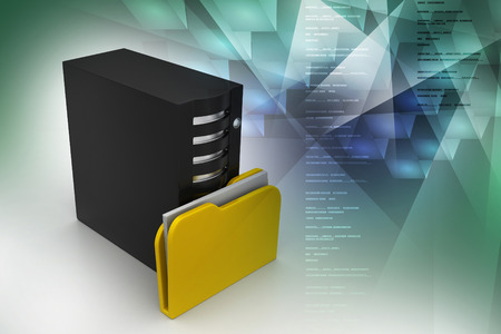 Server with file folderの写真素材