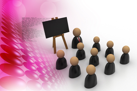 Icon of peoples in business suit and blackboardの写真素材
