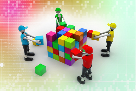 3d people in teamworkの写真素材