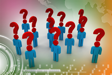 3d people with question markの写真素材