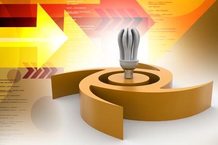 CFL bulb with recycle symbolsの写真素材