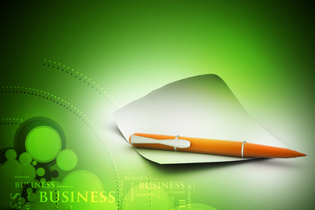 Blank note paper with penの写真素材