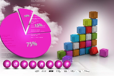 The diagram consisting of several cubes of different coloursの写真素材
