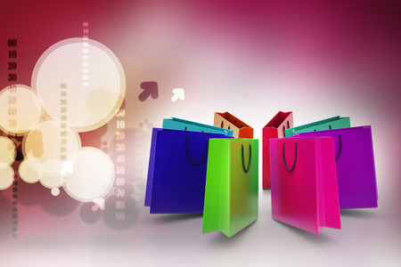 Shopping bags in multiple colorの写真素材