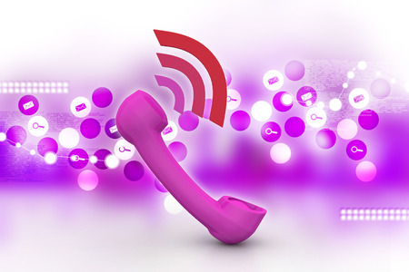 Telephone handset with sound signalの写真素材