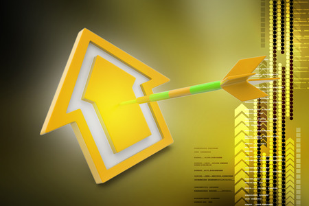 target arrow hit the homeの写真素材
