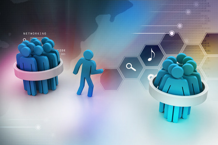 concept of interaction of different groups of peopleの写真素材