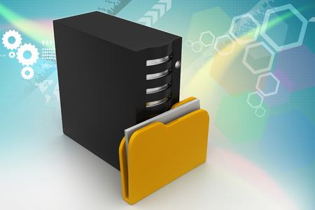 Server with file folderの写真素材