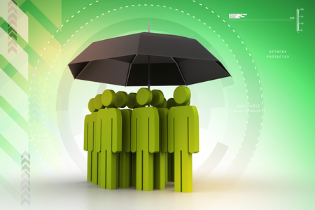 business people under an umbrellaの写真素材
