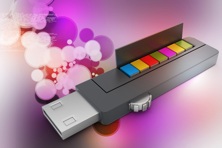 3D colourful models USB Flash Driveの写真素材