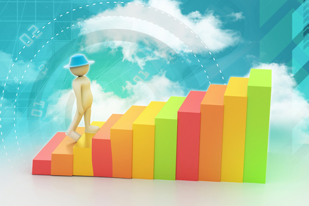 Business man climbing the growthの写真素材