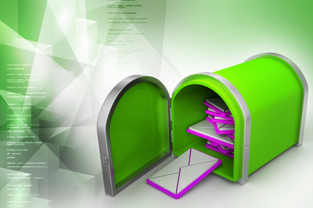 mail box with lettersの写真素材