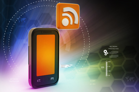 smart phone with rss signの写真素材
