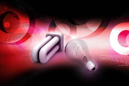 Light bulb and cfl, energy saving conceptの写真素材