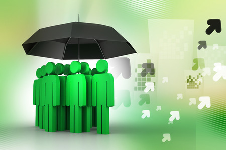 business people under an umbrellaの写真素材