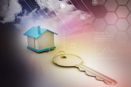 Home and key, house for rent conceptの写真素材