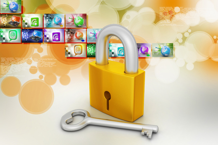 Key and padlockの写真素材