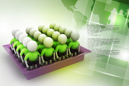 3d people in box, team work conceptの写真素材