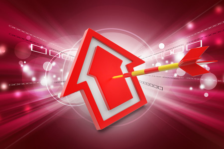 target arrow hit the homeの写真素材