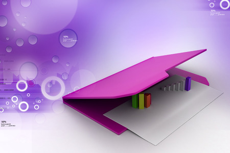 Folder icon with paper sheet and 3D Graphの写真素材