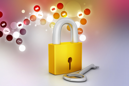 Key and padlockの写真素材