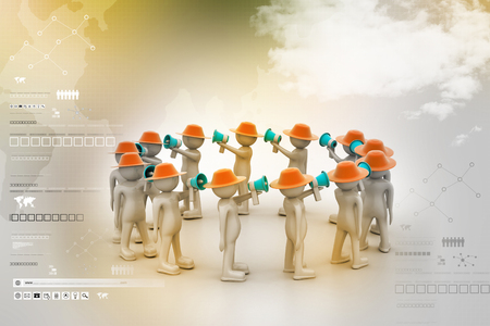 3d people making announcementの写真素材