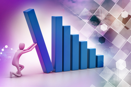 3d man, business success and growth conceptの写真素材