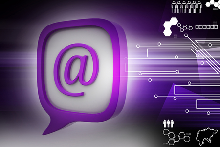 E mail icon in speech bubbleの写真素材