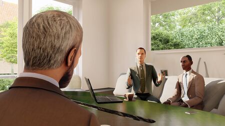executive at a meeting in the office 3d illustration