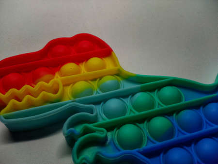 cute and beautiful colorful photo of children's toysの写真素材