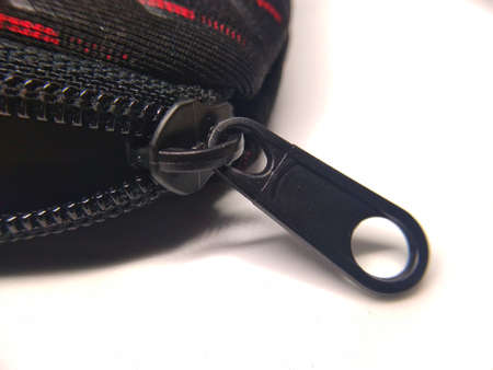 photo of a black wallet on a white backgroundの写真素材