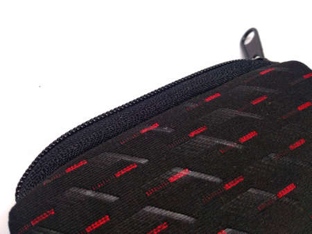 photo of a black wallet on a white backgroundの写真素材