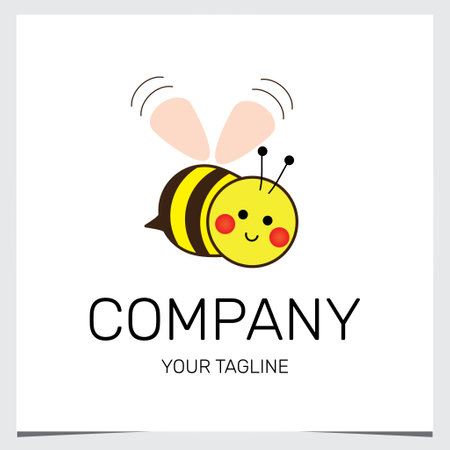 cute honey bee logo premium elegant template vector eps 10のイラスト素材