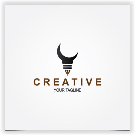 Vector pencil icon or logo design element symbol pencil bulb digital technology logo illustration premium elegant template vector eps 10のイラスト素材