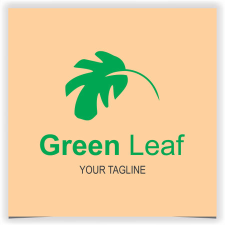 green leaf logo premium elegant template vector eps 10のイラスト素材