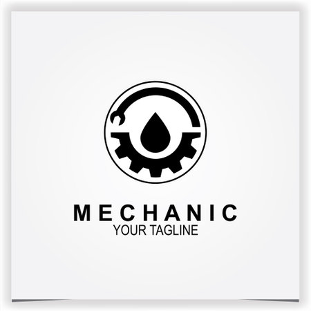 Gear oil and wrench mechanic logo premium elegant template vector eps 10のイラスト素材