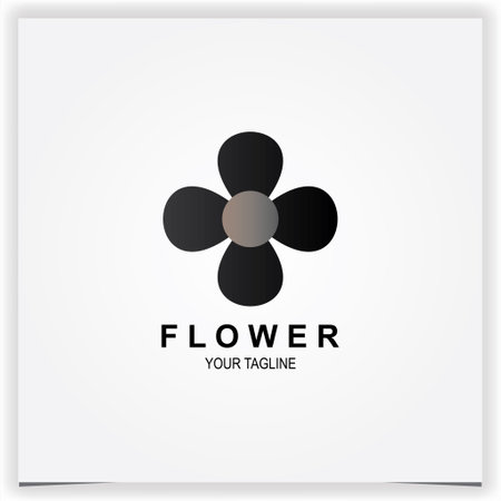 luxury black flower logo premium elegant template vector eps 10のイラスト素材