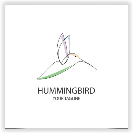 Minimalist hummingbird bird logo design with pastel color and elegant lines style logo premium elegant template vector eps 10のイラスト素材