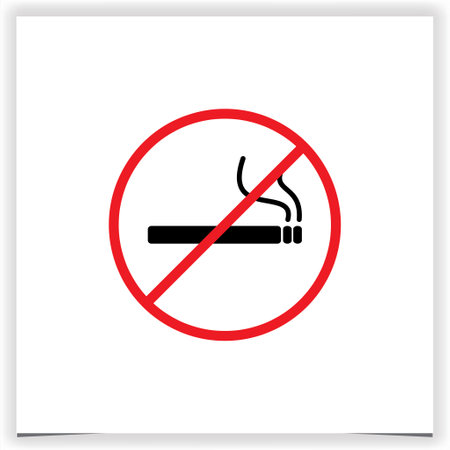 no smoking, logo template illustration in trendy style. Suitable for various purposes.のイラスト素材