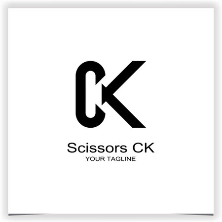 scissors letter ck logo premium elegant template vector eps 10のイラスト素材