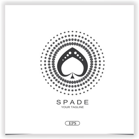 simple ace spade leaf tree on sun best for game card poker club logo designのイラスト素材